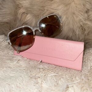 Warby Parker White Sunglasses with Pink Case